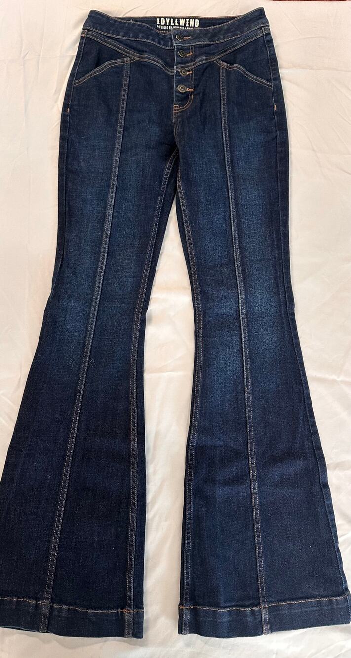 Idyllwind Miranda Lambert Flare Jeans Size 6 Dark Wash Button Fly Western 70s